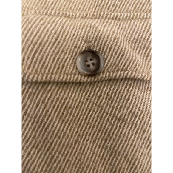 Woolrich Wool Shirt Jacket Thick Flannel Schacket Tan Beige Button Up Vintage L - Picture 6 of 11
